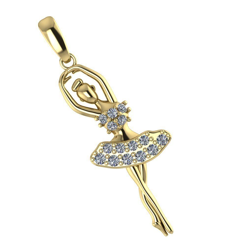 Balerina pendant 3D print model_3
