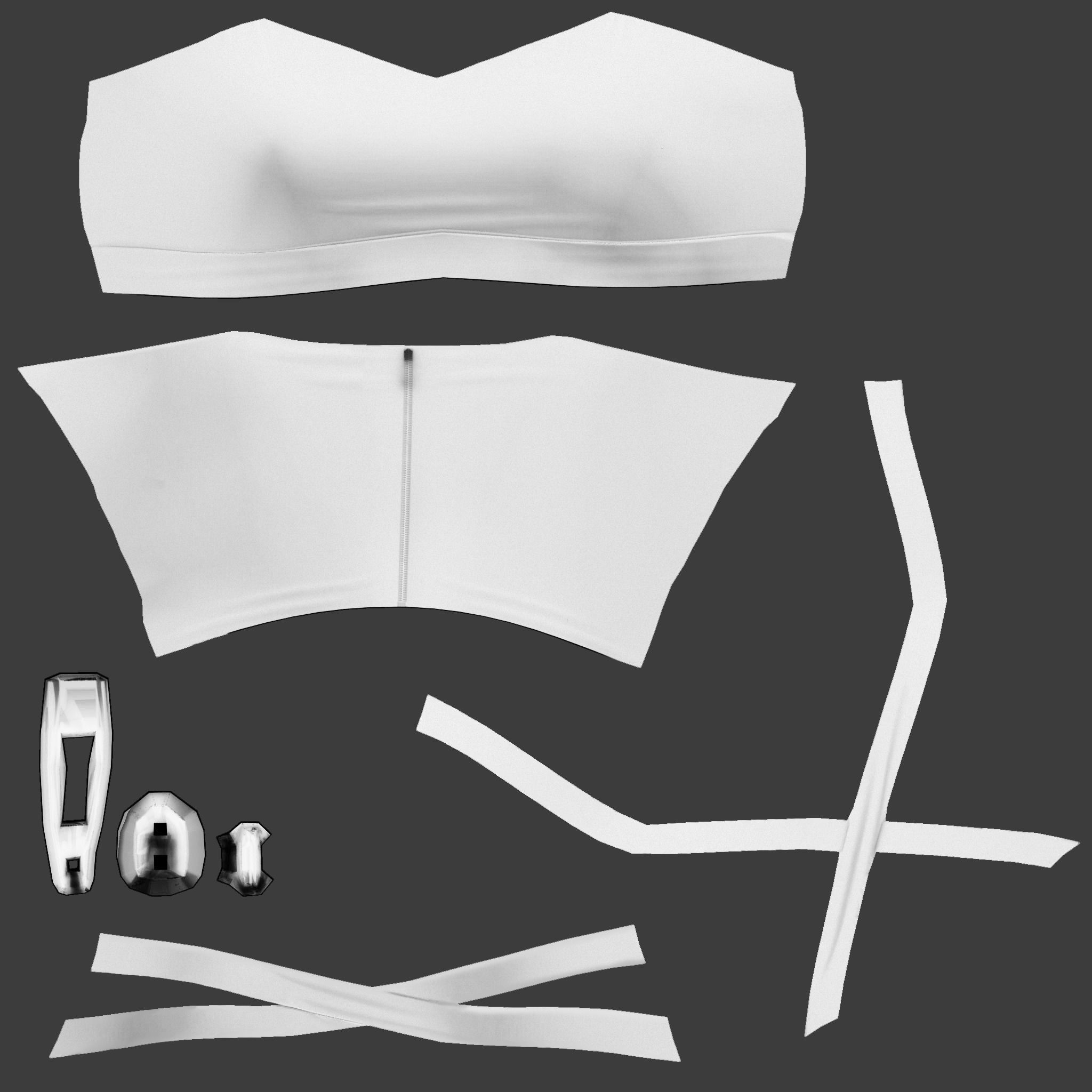 Cross Back Straps Belly Female Top Low-poly 3D model_9