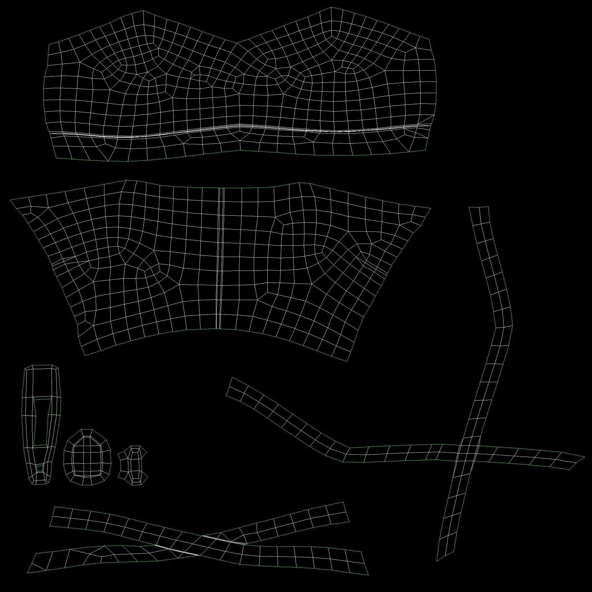 Cross Back Straps Belly Female Top Low-poly 3D model_13