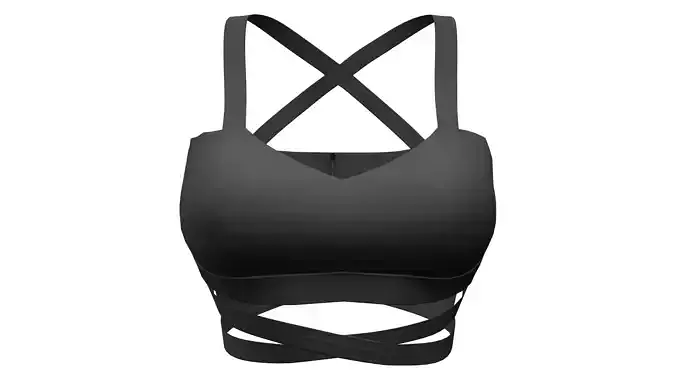 Cross Back Straps Belly Female Top Low-poly 3D model Cross Back Straps Belly Female Top Low-poly 3D model