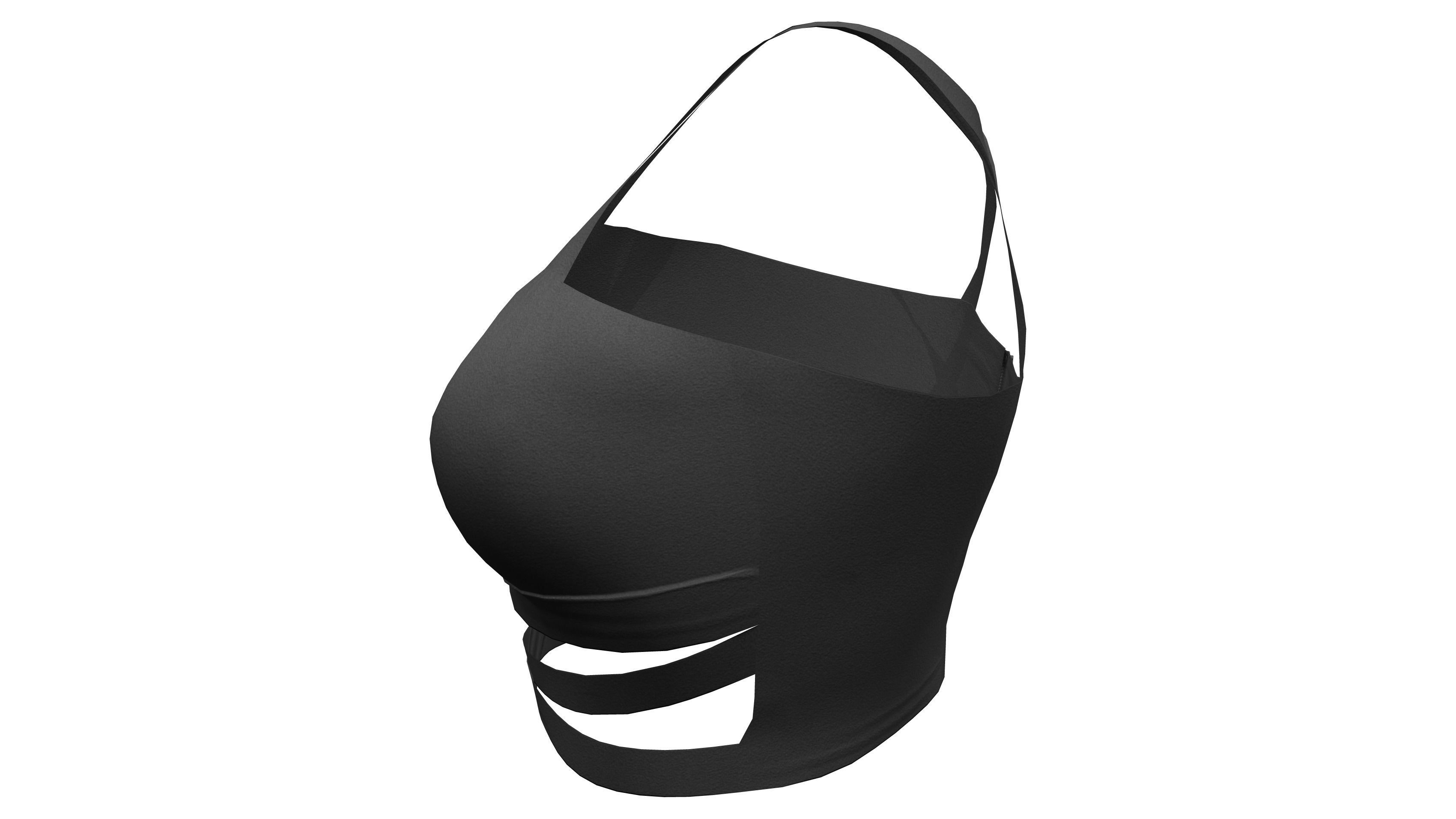 Cross Back Straps Belly Female Top Low-poly 3D model_3