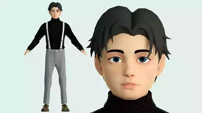 Cartoon boy Cai Xukun overalls chicken you are too beautiful