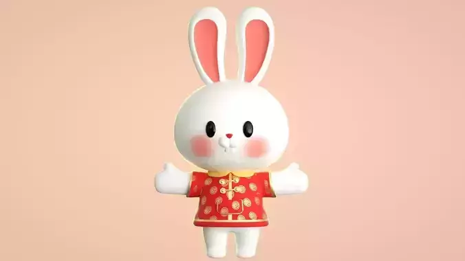cartoon new year bunny