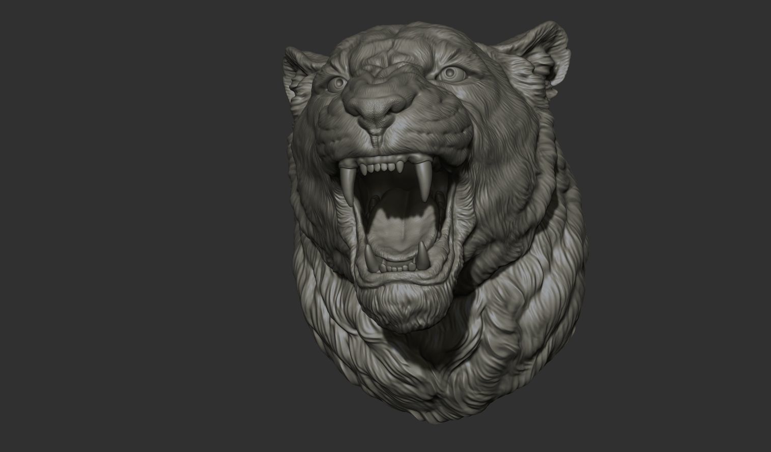 Lioness grin roar 3D print model_17