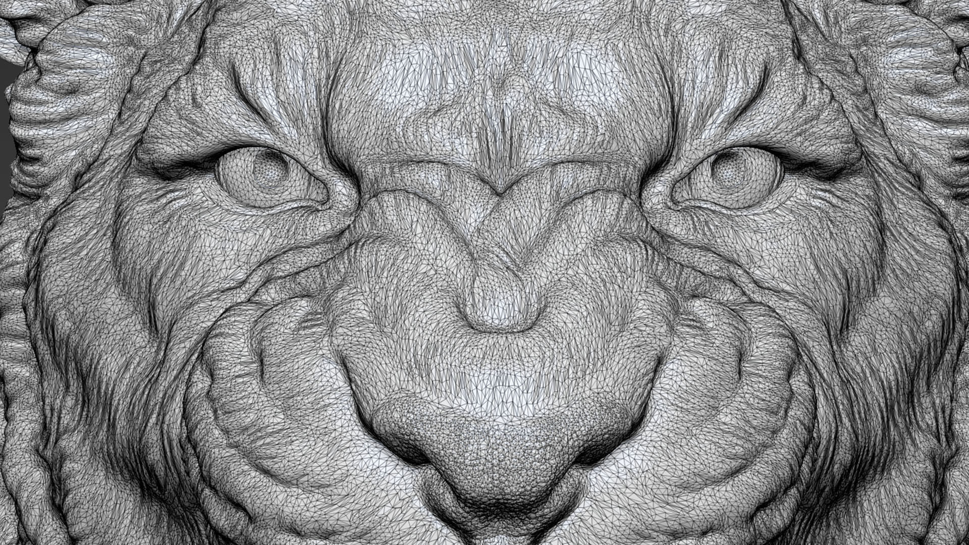 Lioness grin roar 3D print model_21