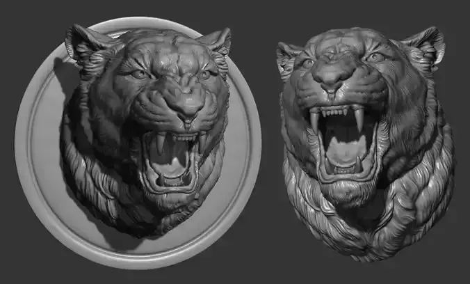 Lioness grin roar 3D print model