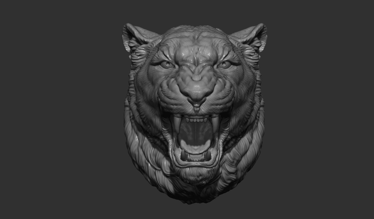 Lioness grin roar 3D print model_9
