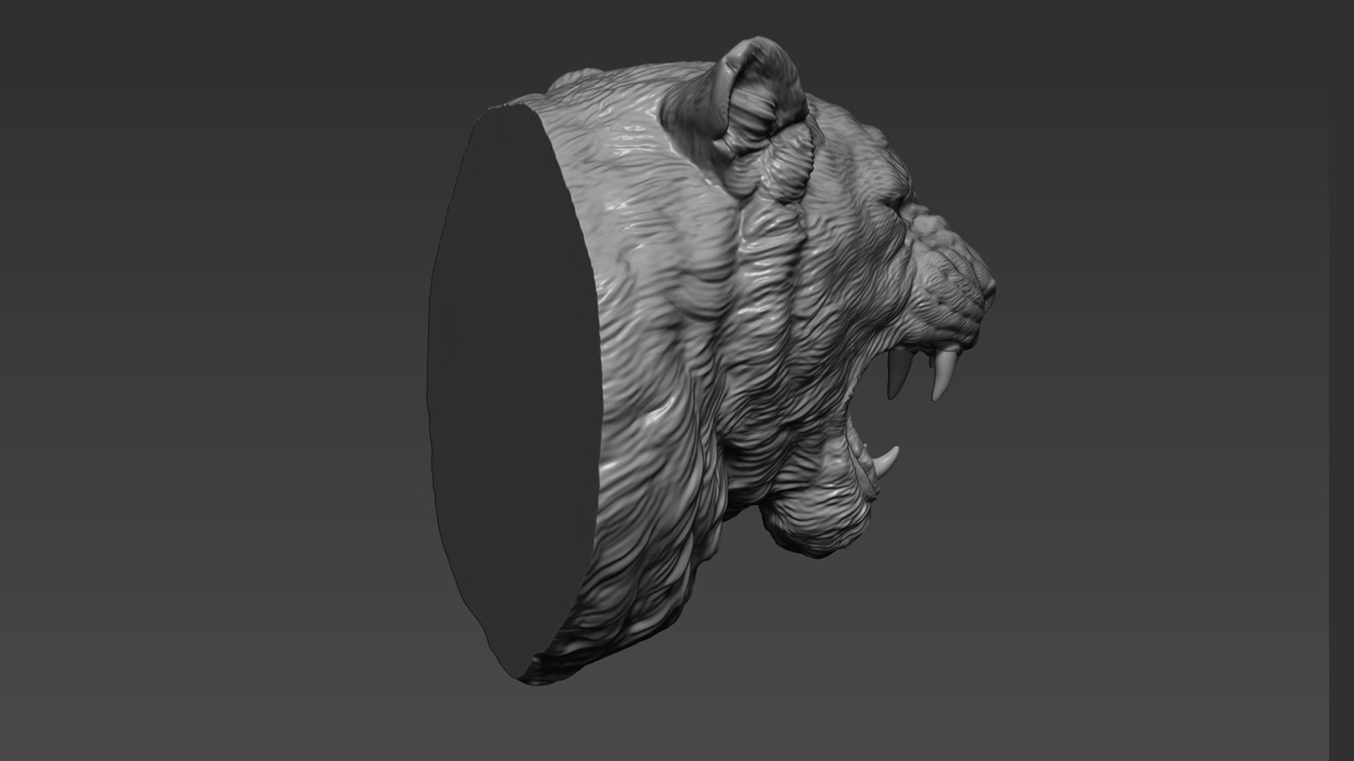 Lioness grin roar 3D print model_6