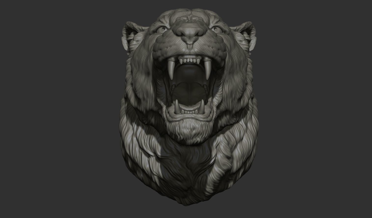 Lioness grin roar 3D print model_19