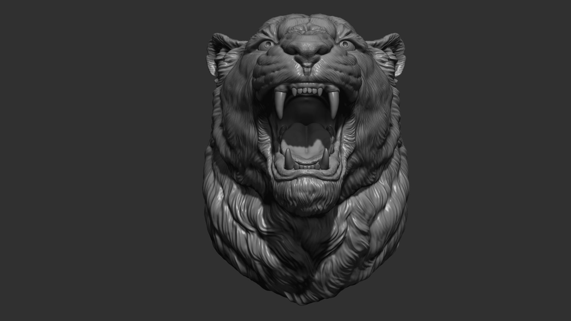 Lioness grin roar 3D print model_5
