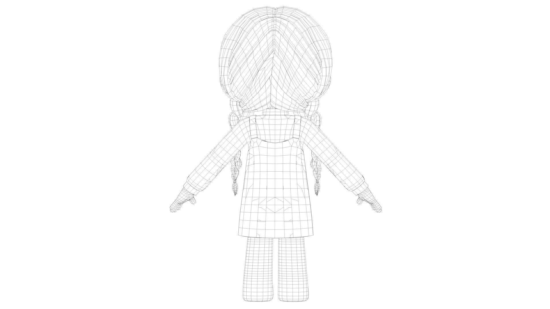 cartoon girl little girl ip image cartoon character 3D model_18