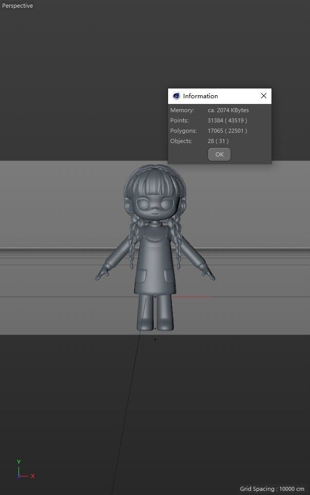 cartoon girl little girl ip image cartoon character 3D model_19