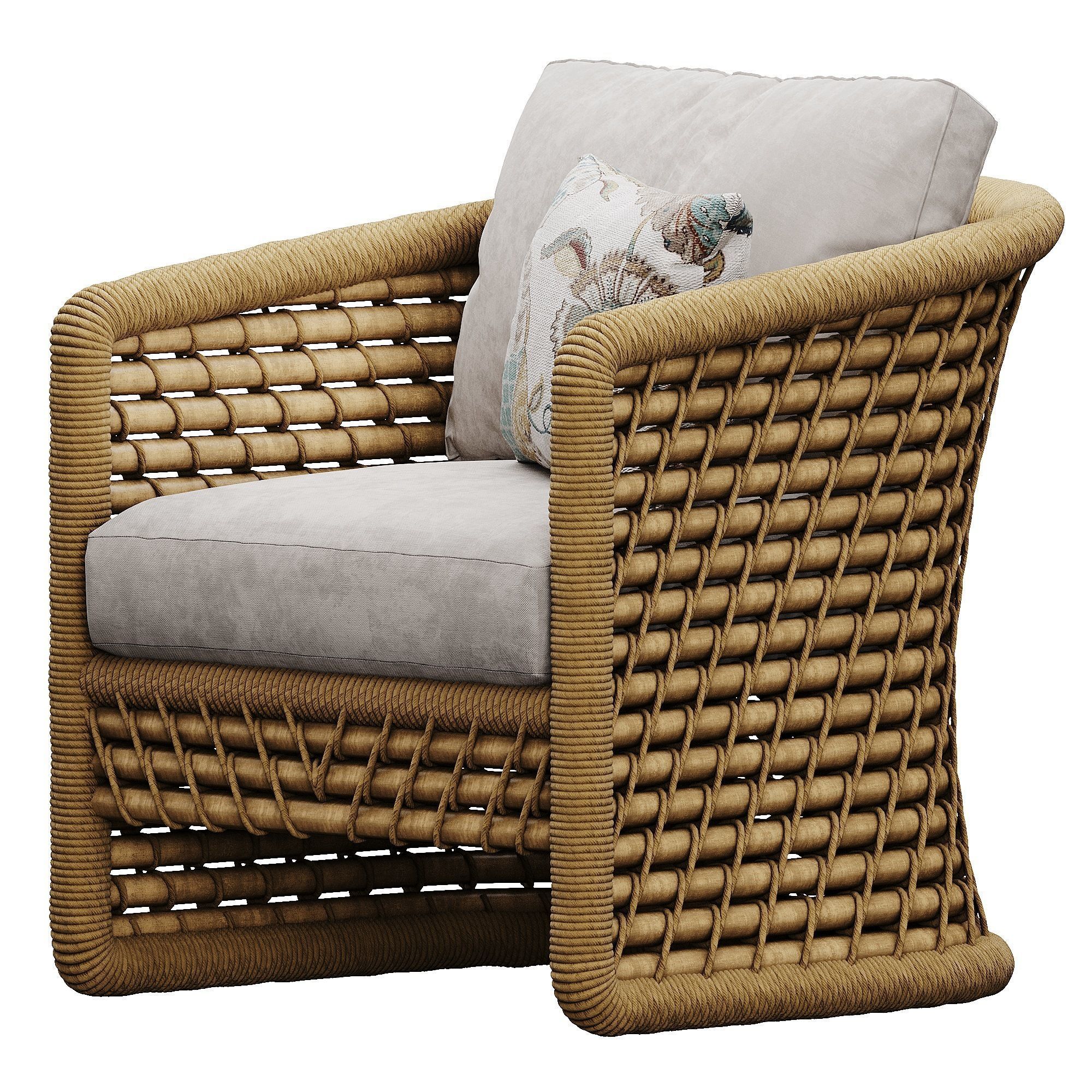 PALECEK CAPITOLA RATTAN LOUNGE CHAIR 3D model_3
