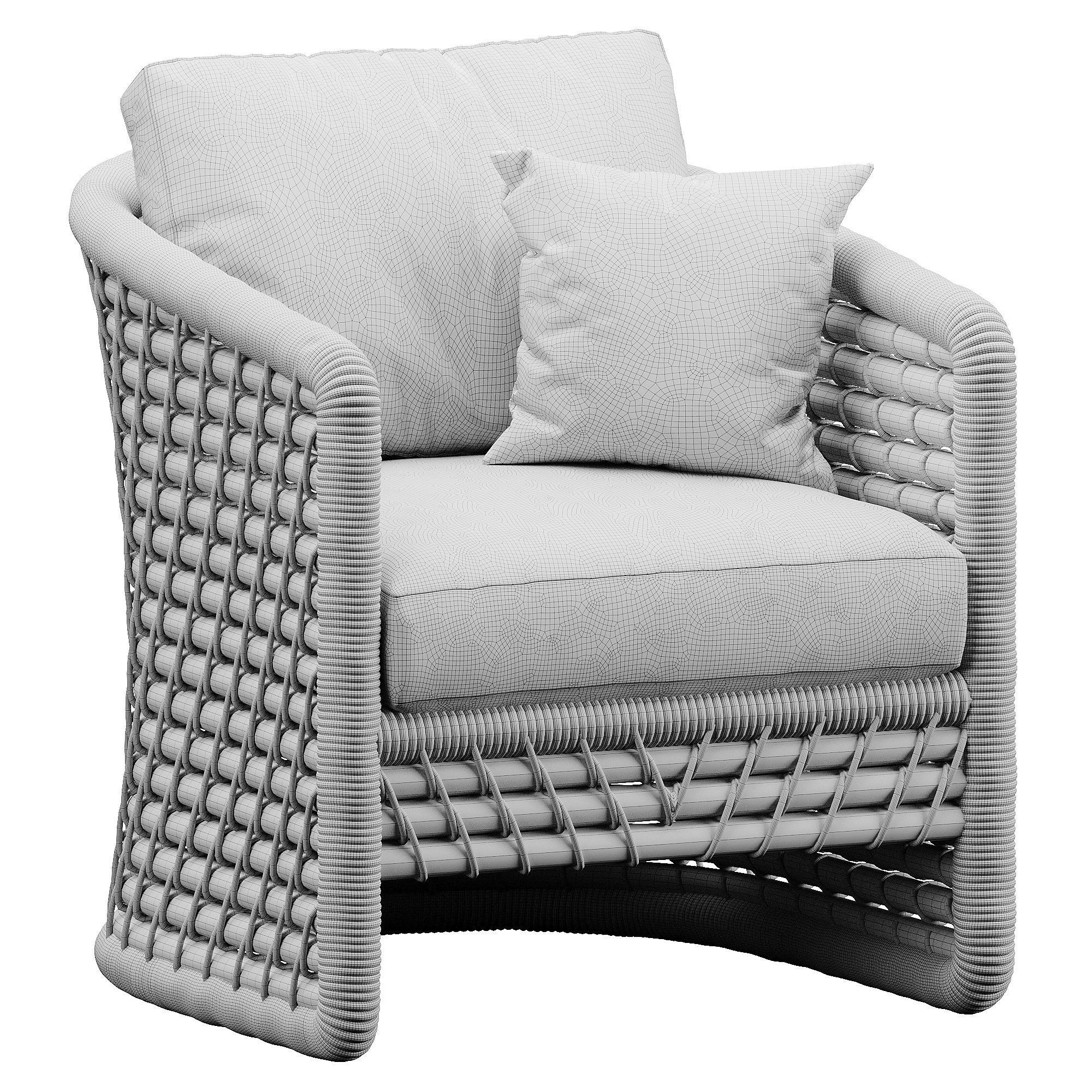 PALECEK CAPITOLA RATTAN LOUNGE CHAIR 3D model_5