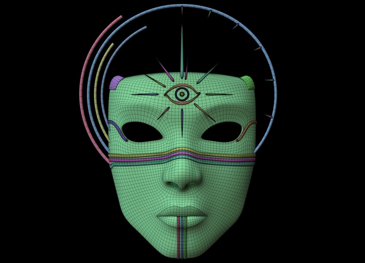 Mask Face 3D model_20