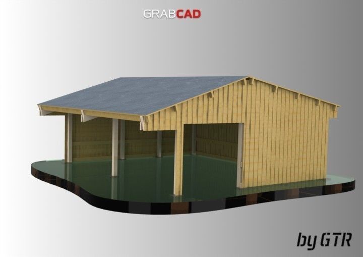 Build horse barn with roof on top Free 3D print model_2