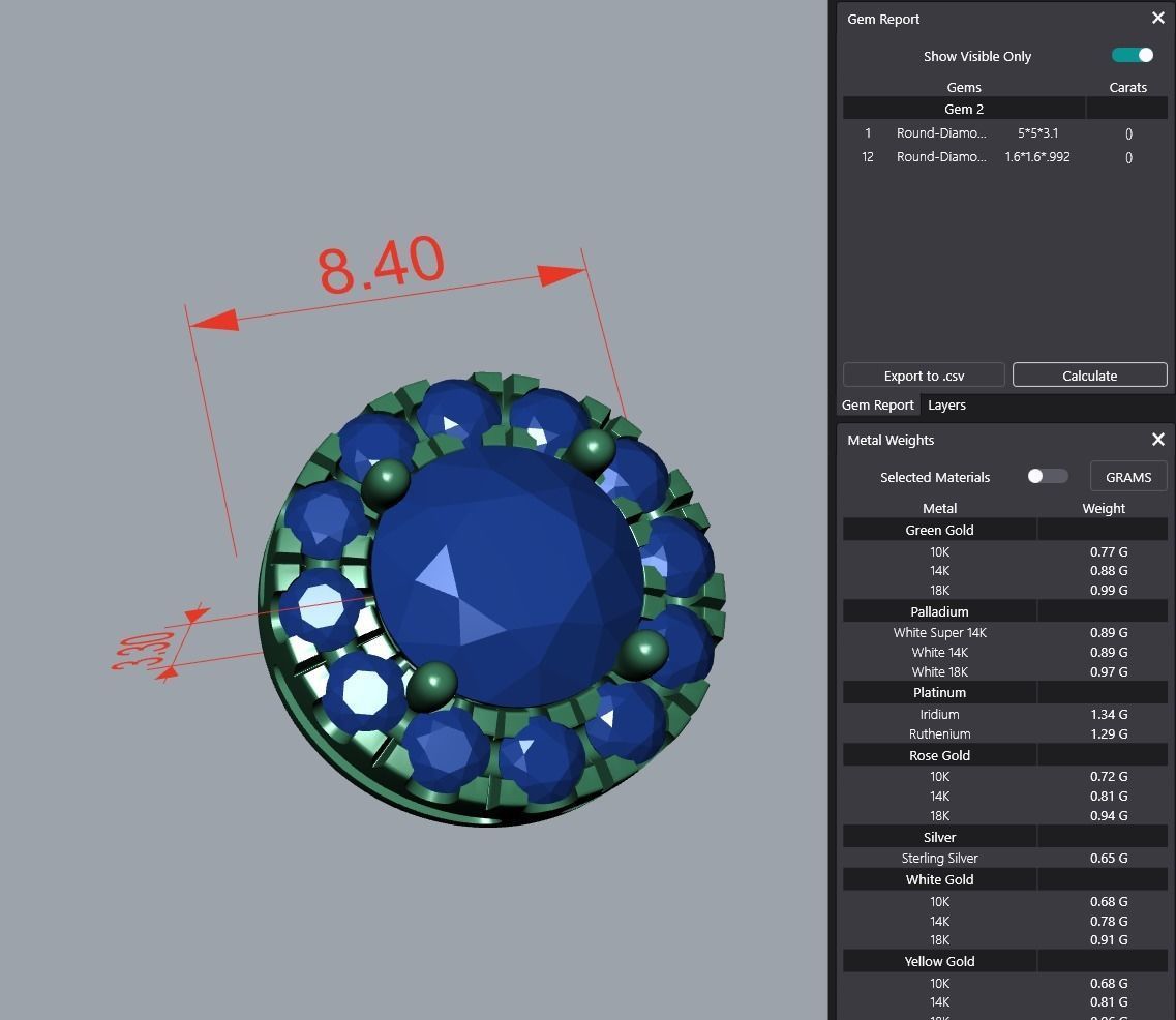 Round Diamond Halo Stud Earrings 3D print model_7