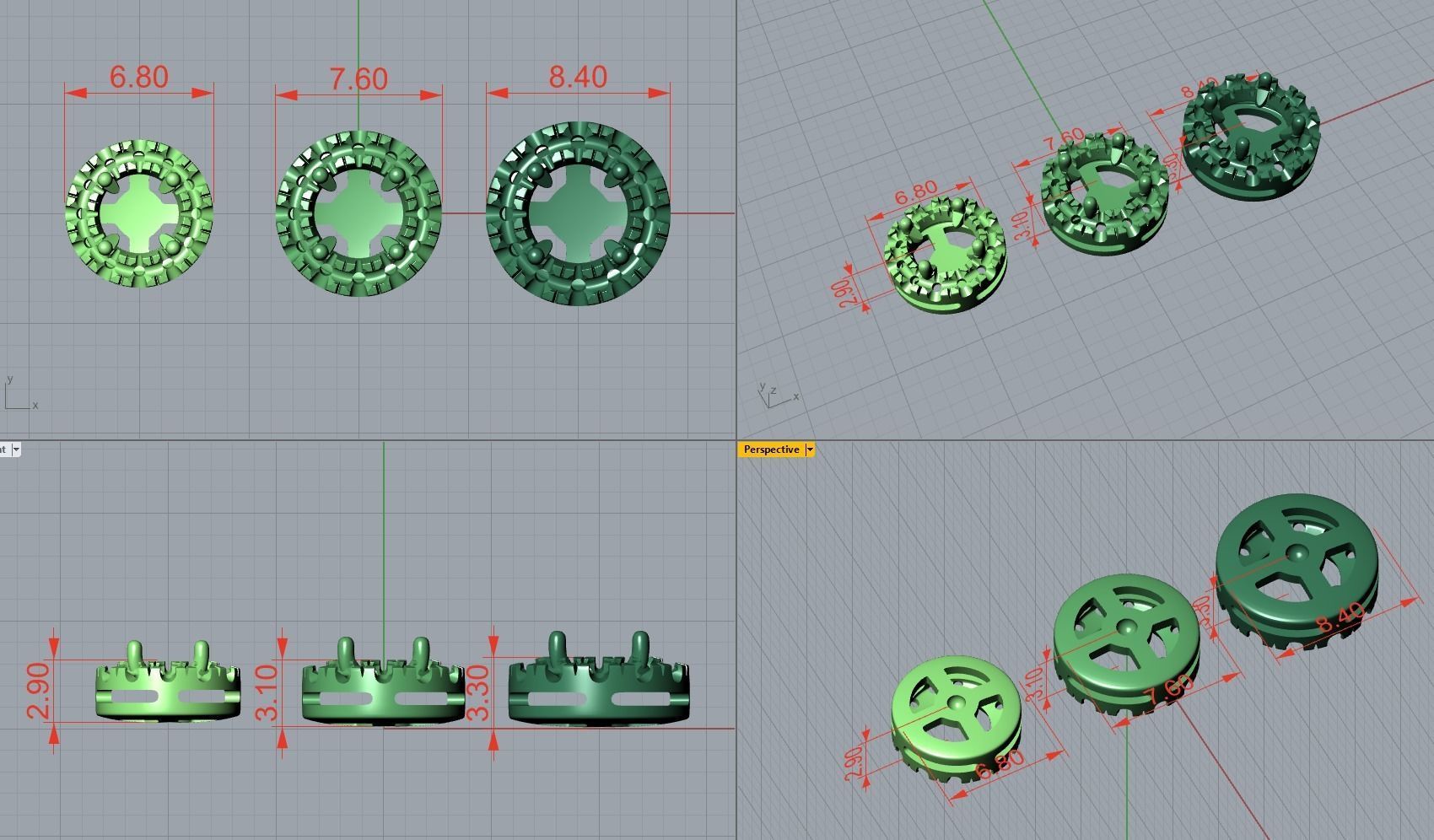 Round Diamond Halo Stud Earrings 3D print model_4