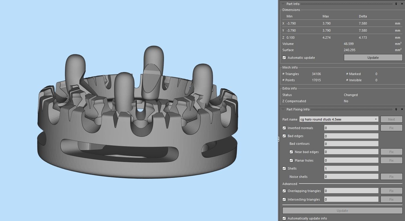 Round Diamond Halo Stud Earrings 3D print model_11