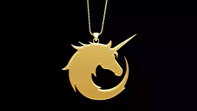 Moon Unicorn Pendant Jewelry Gold
