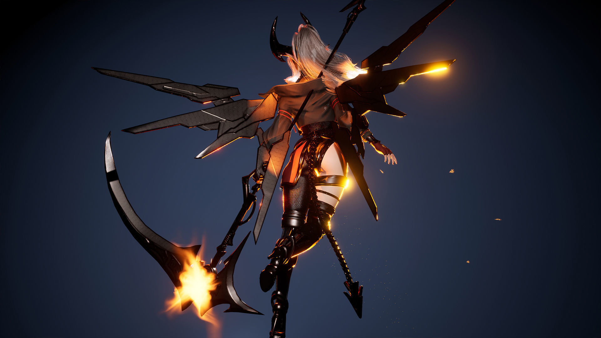 Cosmo Succubus Girl - Game Ready Low-poly 3D model_8