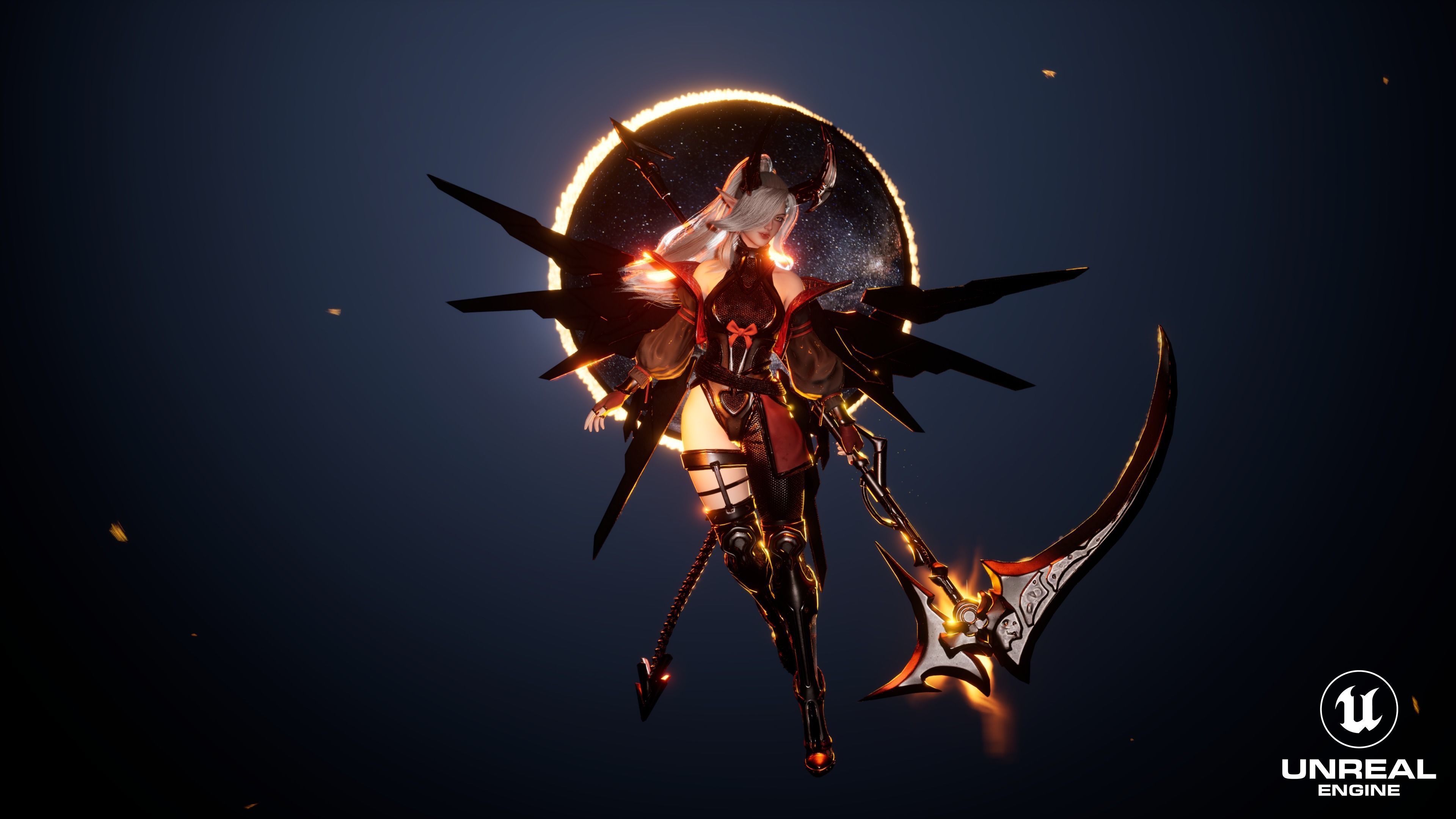 Cosmo Succubus Girl - Game Ready Low-poly 3D model_3