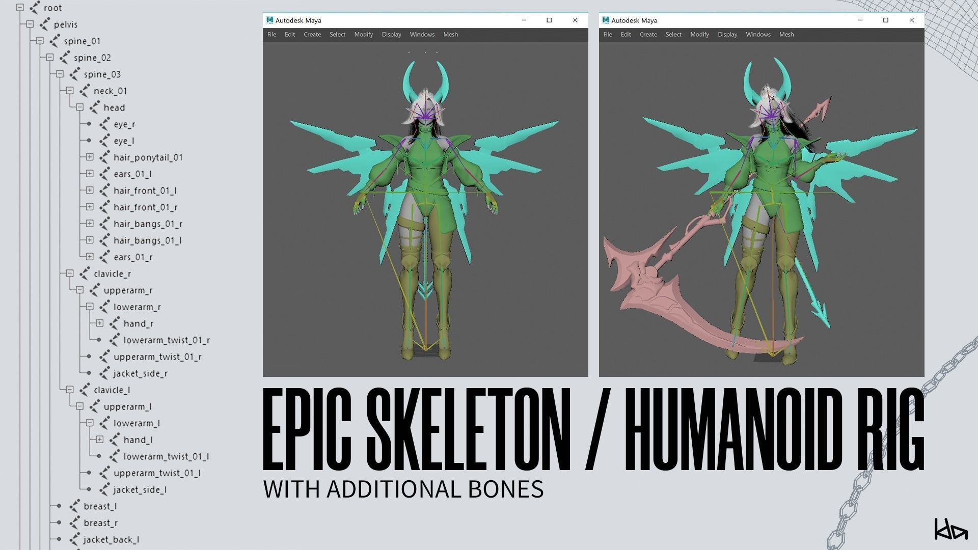 Cosmo Succubus Girl - Game Ready Low-poly 3D model_14