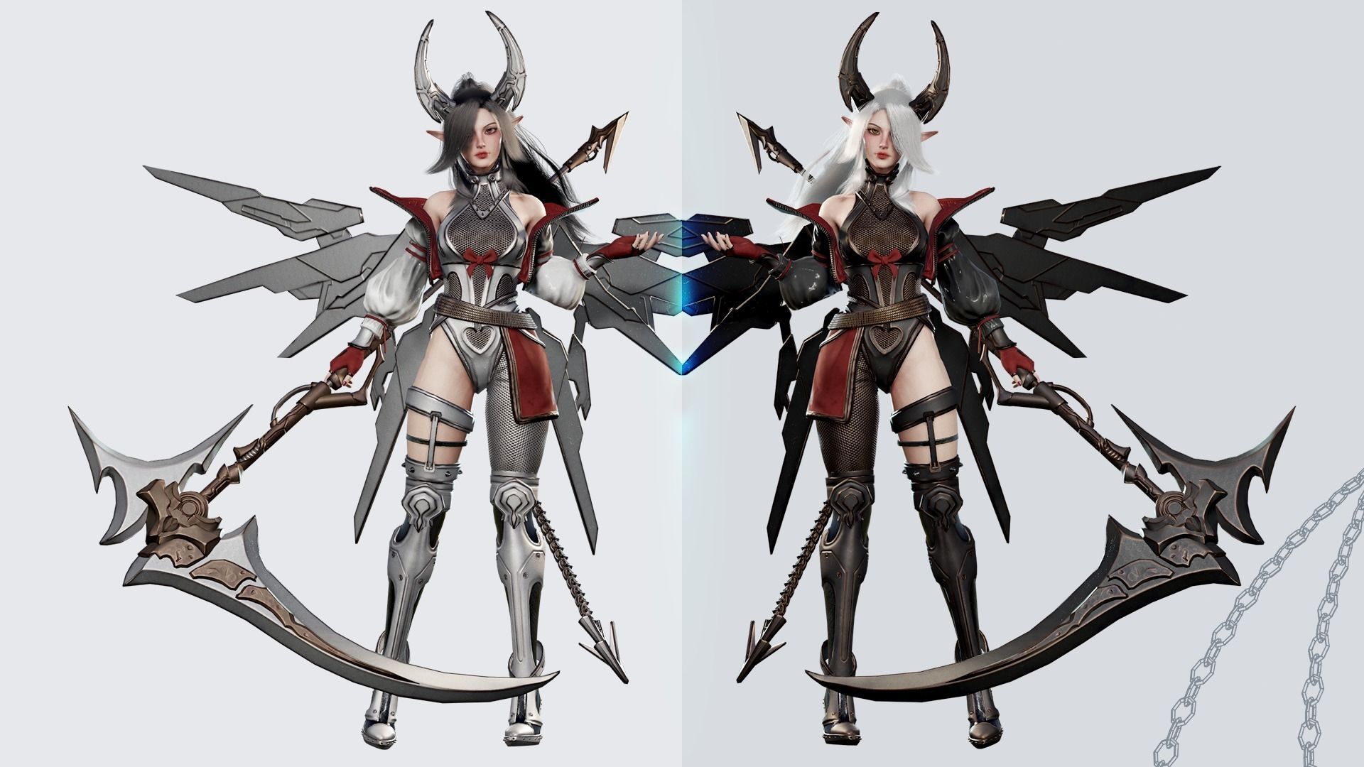 Cosmo Succubus Girl - Game Ready Low-poly 3D model_11