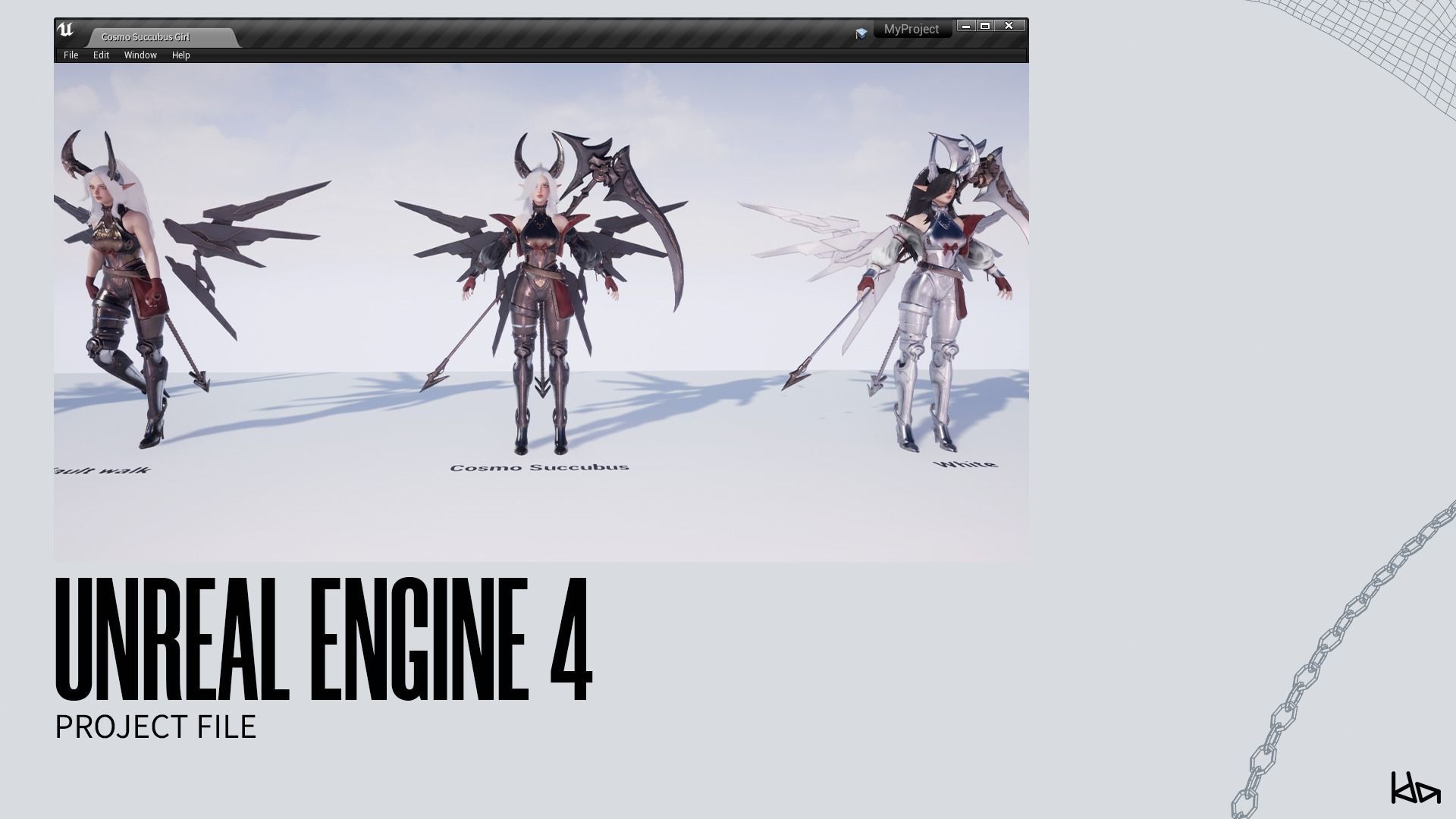 Cosmo Succubus Girl - Game Ready Low-poly 3D model_21