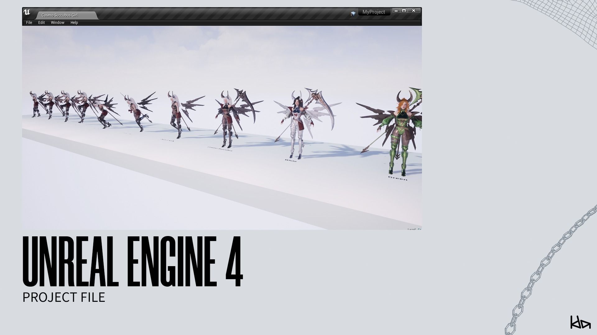 Cosmo Succubus Girl - Game Ready Low-poly 3D model_23