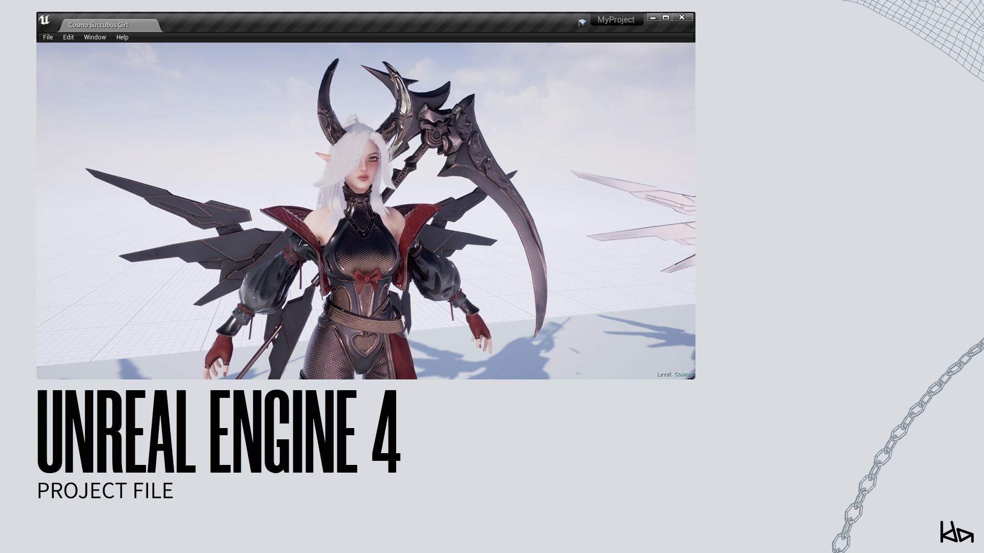 Cosmo Succubus Girl - Game Ready Low-poly 3D model_20