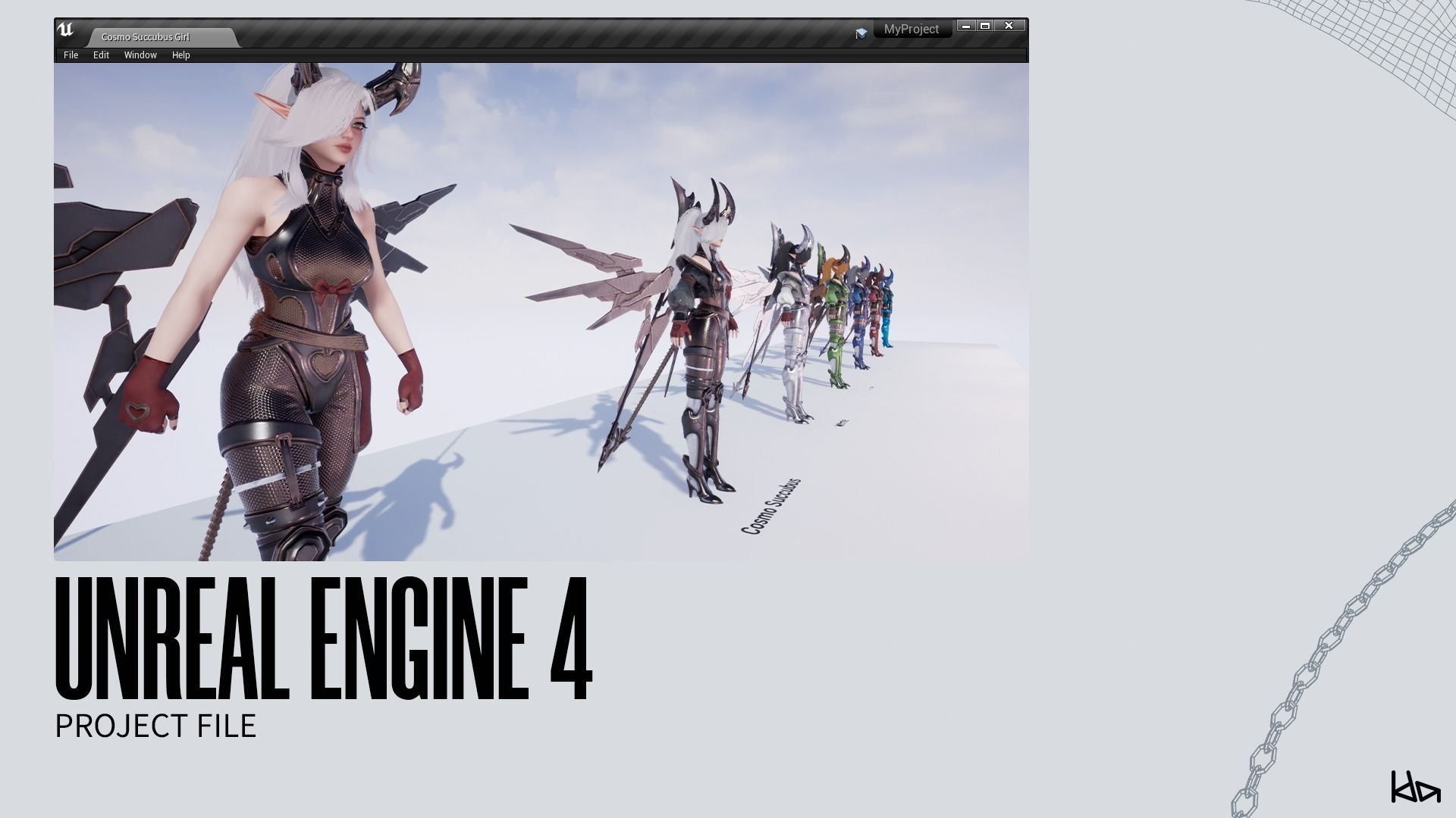 Cosmo Succubus Girl - Game Ready Low-poly 3D model_22