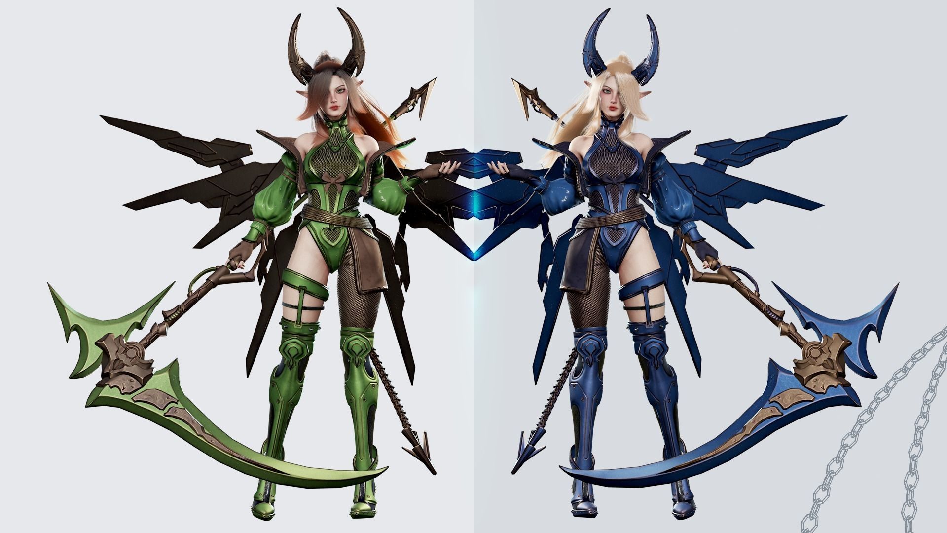 Cosmo Succubus Girl - Game Ready Low-poly 3D model_12