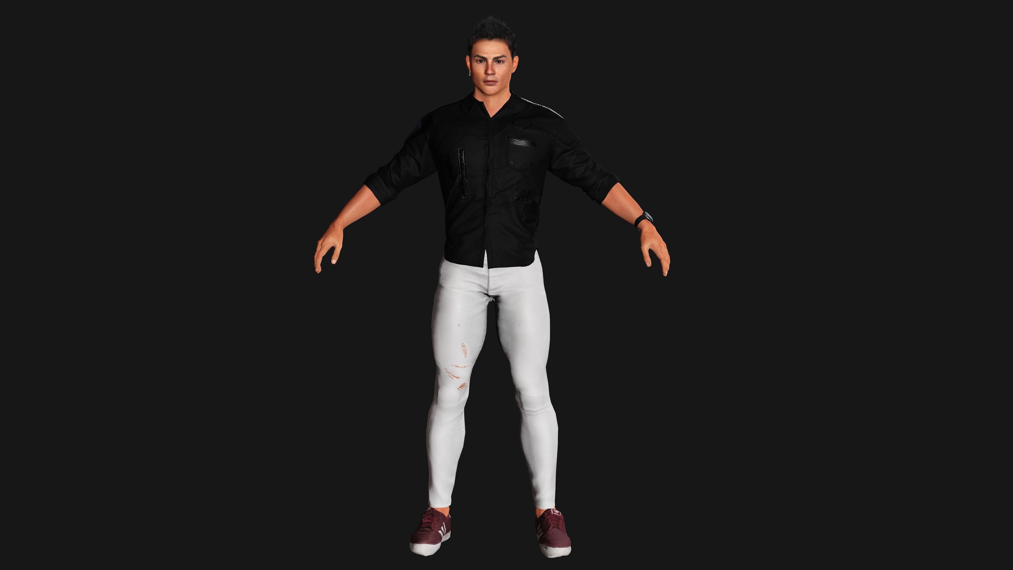 CRISTIANO RONALDO 3D MODEL- RIGGED GAME READY CHARACTER  Low-poly 3D model_1