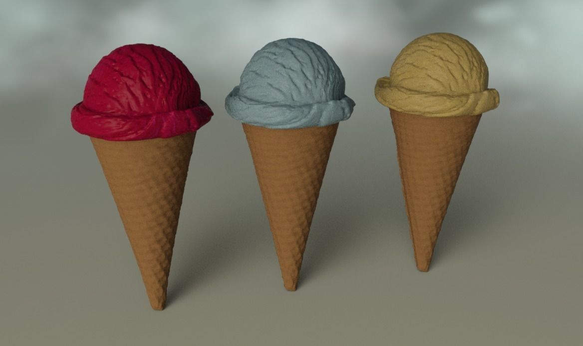 ice cream balls 3D model_2
