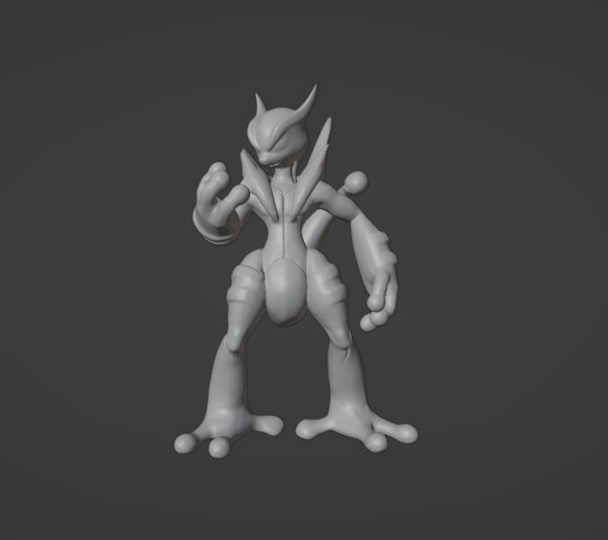 SHADOW MEWTWO POKEMON 3D print model_3