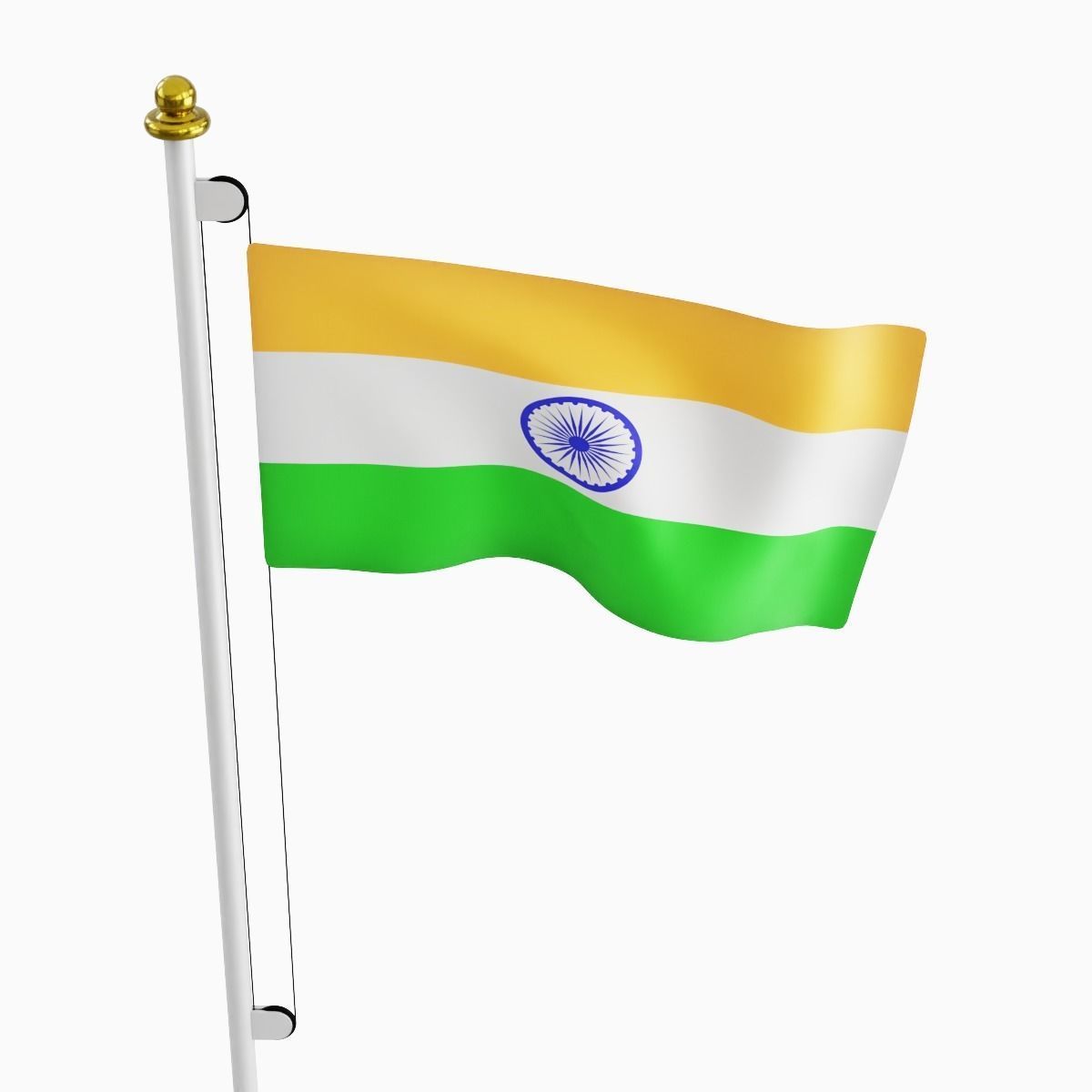 Flag of the India Low-poly 3D model_4