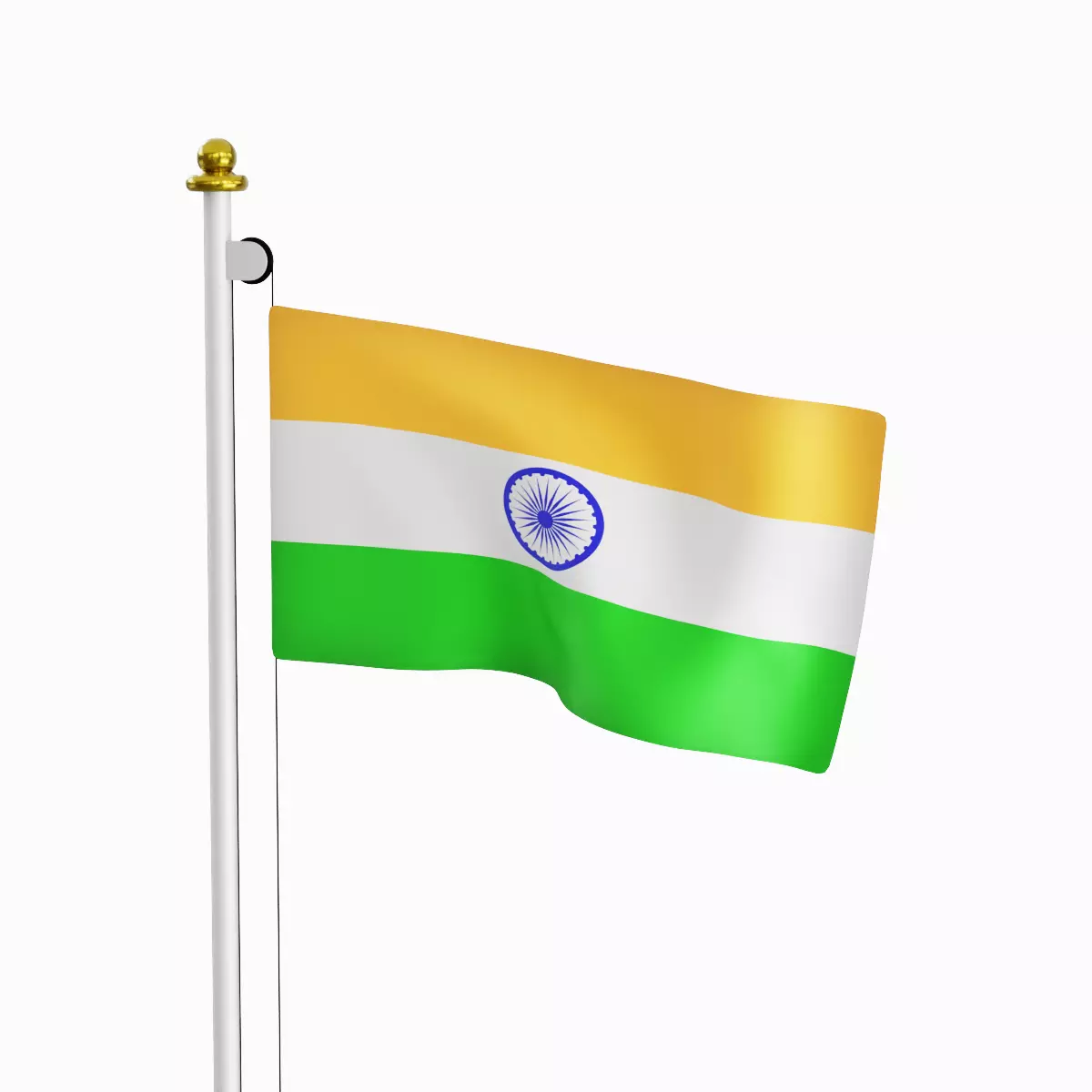 Flag of the India Low-poly 3D model_0