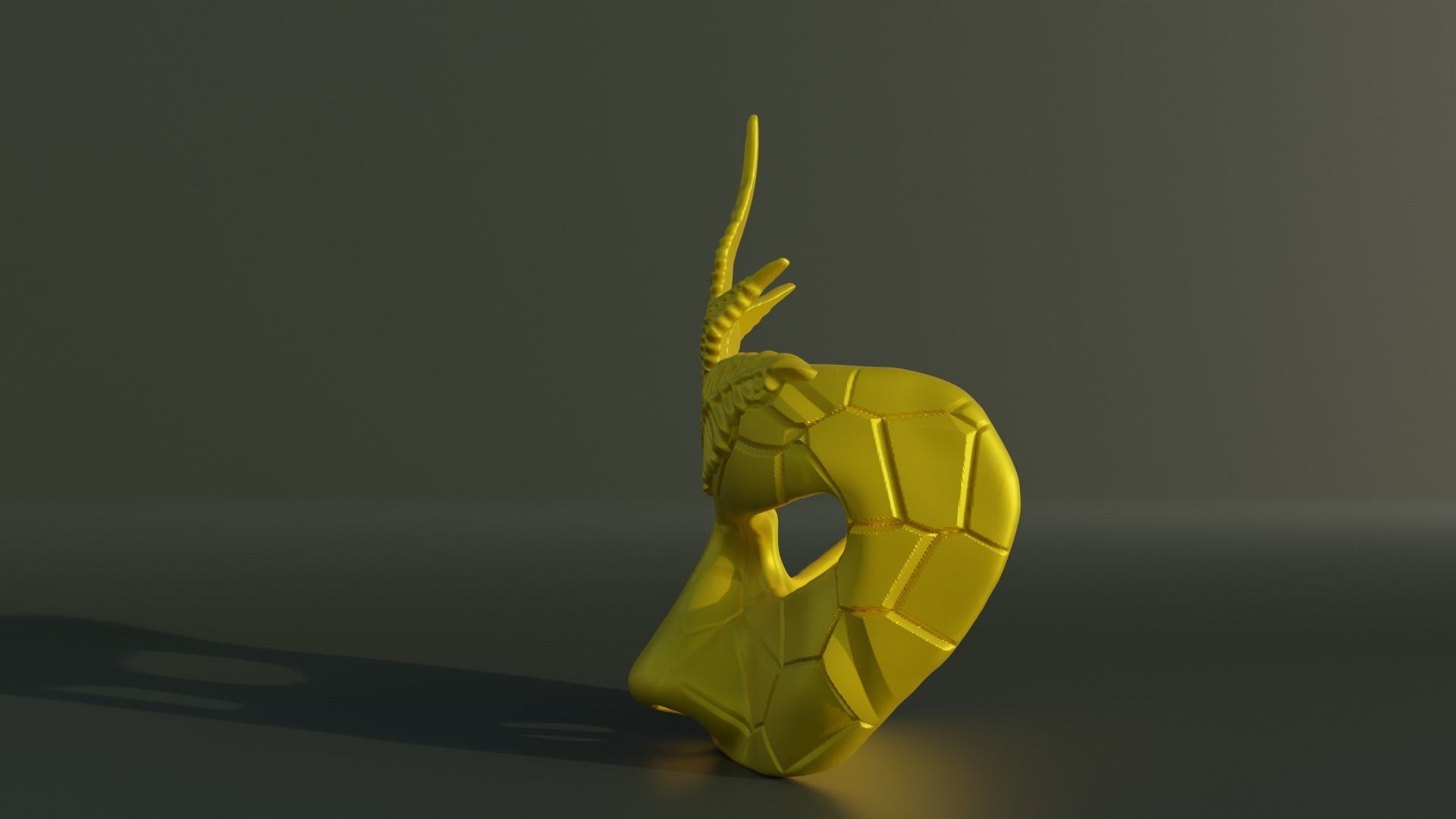 Masquerade Face Mask Stl 3D print model_9