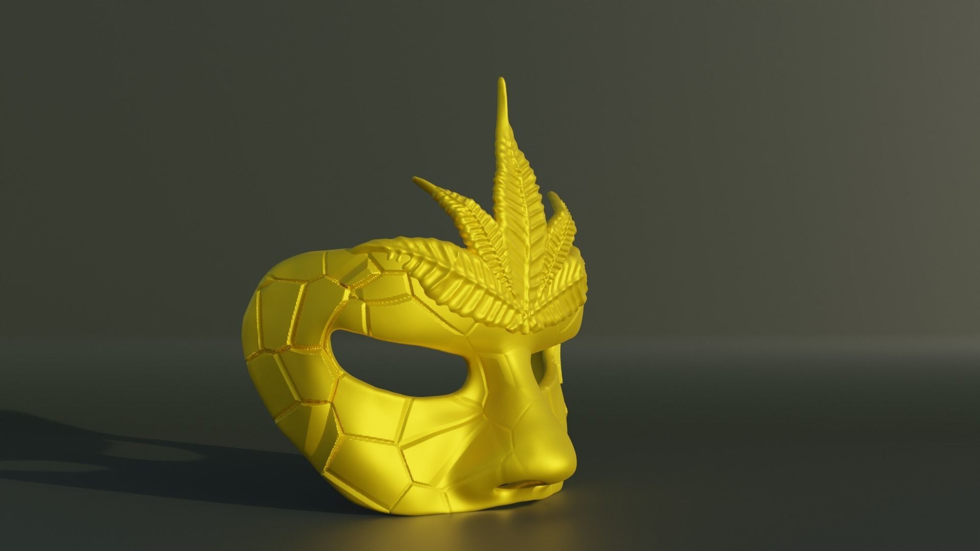 Masquerade Face Mask Stl 3D print model_4