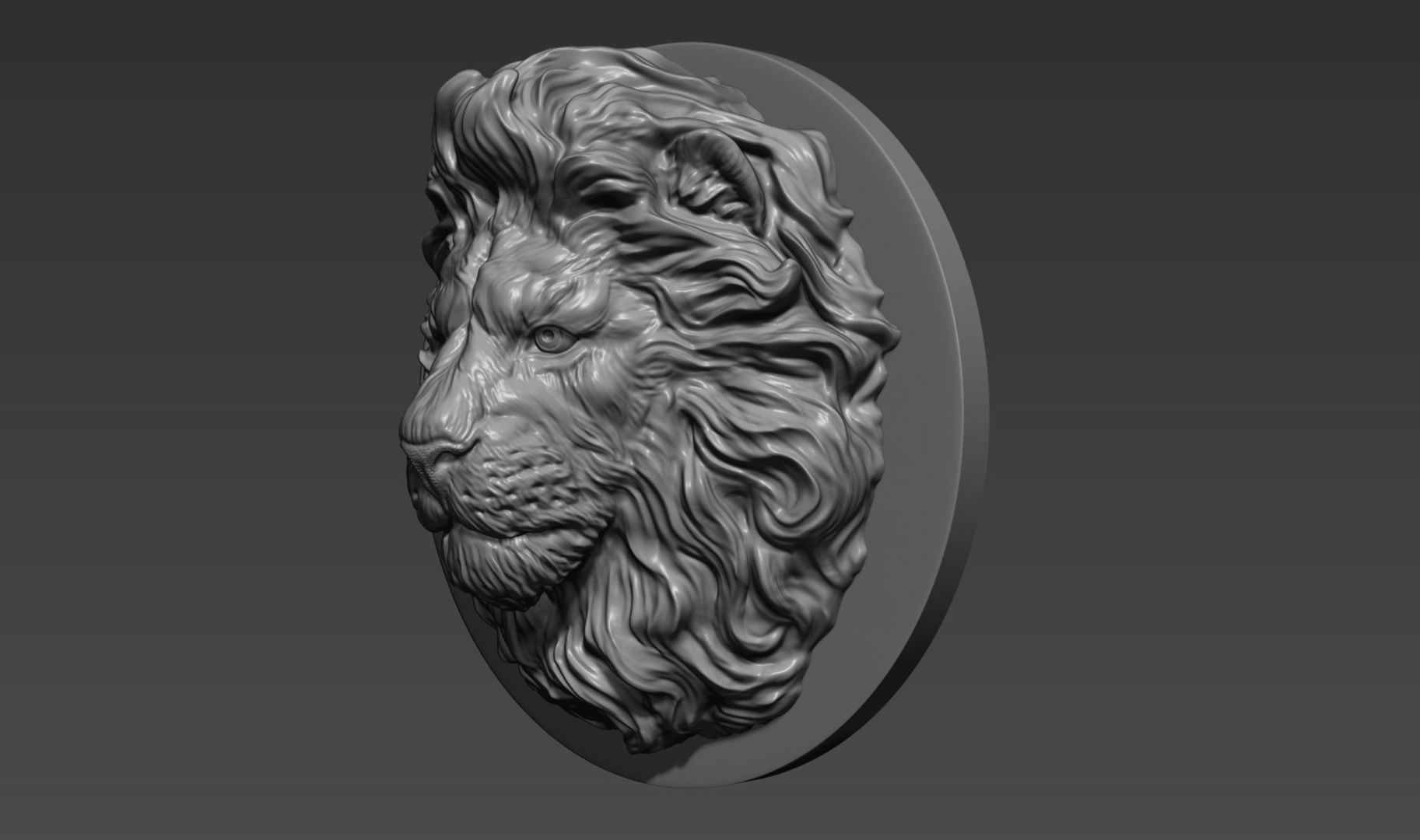 Lion head  for pendant 3D print model_4