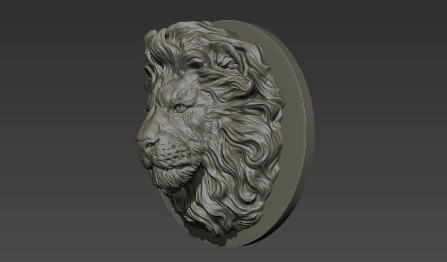 Lion head  for pendant 3D print model_16