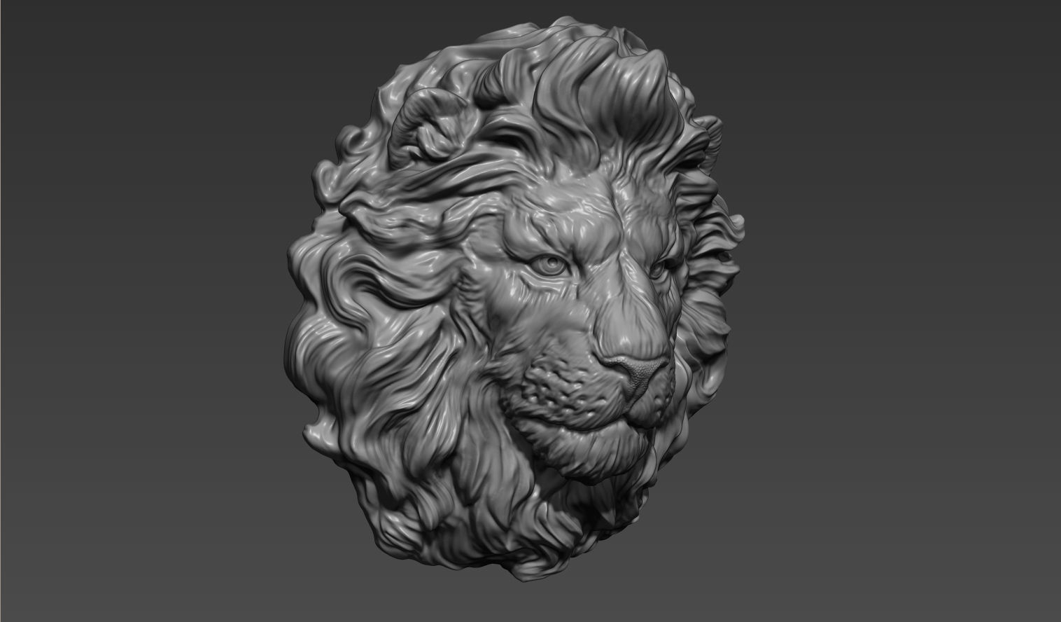 Lion head  for pendant 3D print model_9