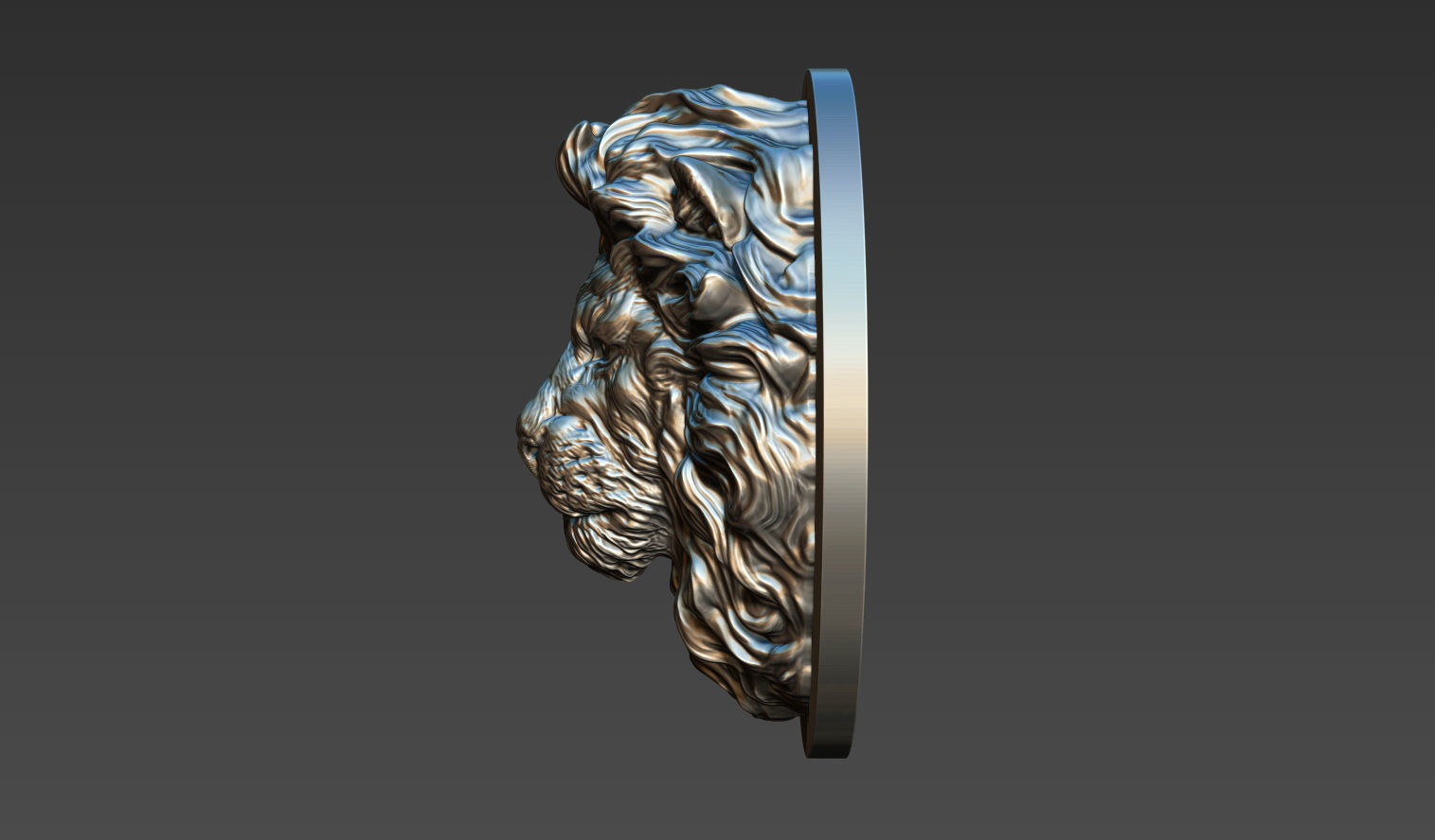 Lion head  for pendant 3D print model_15