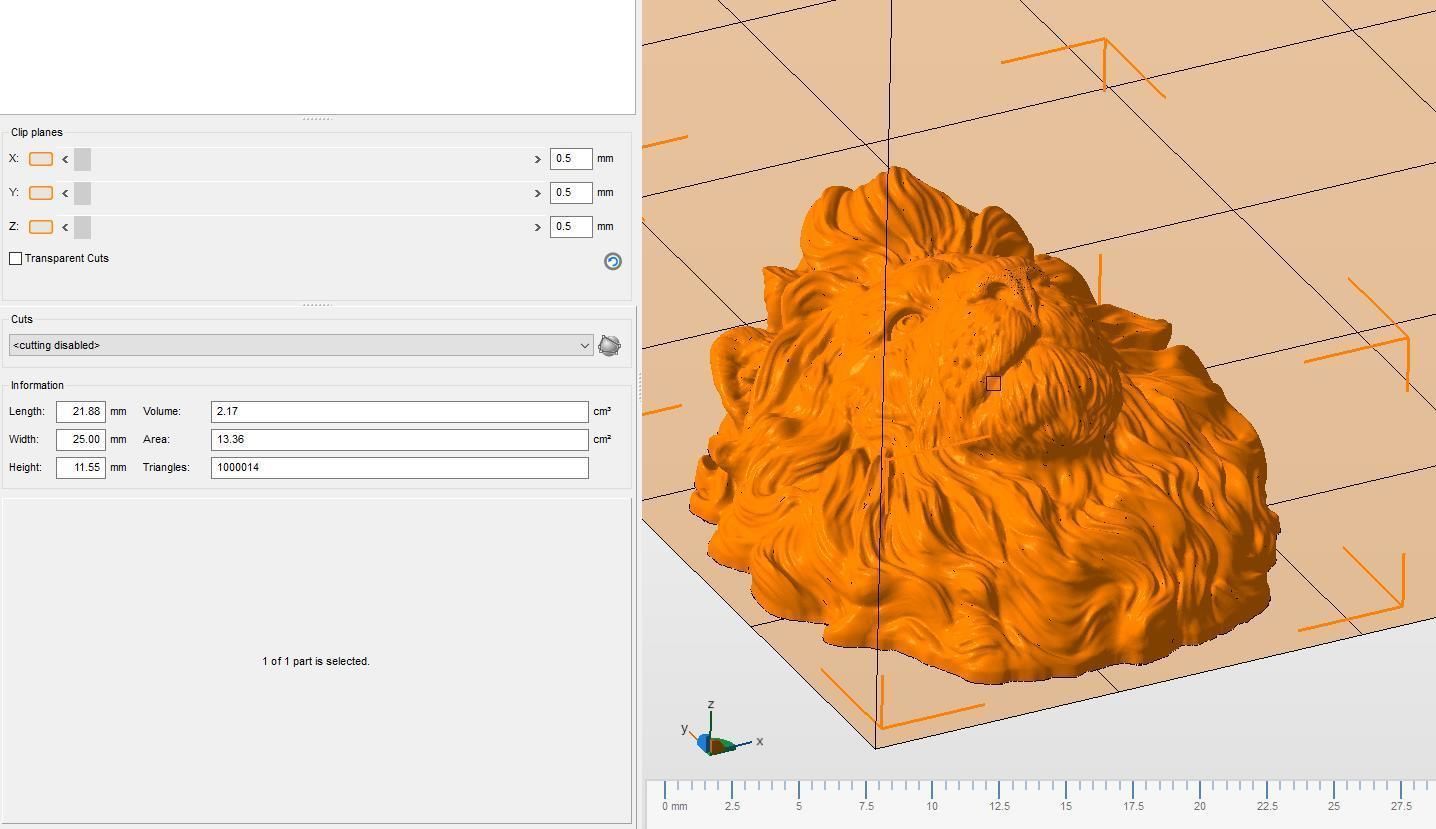 Lion head  for pendant 3D print model_25