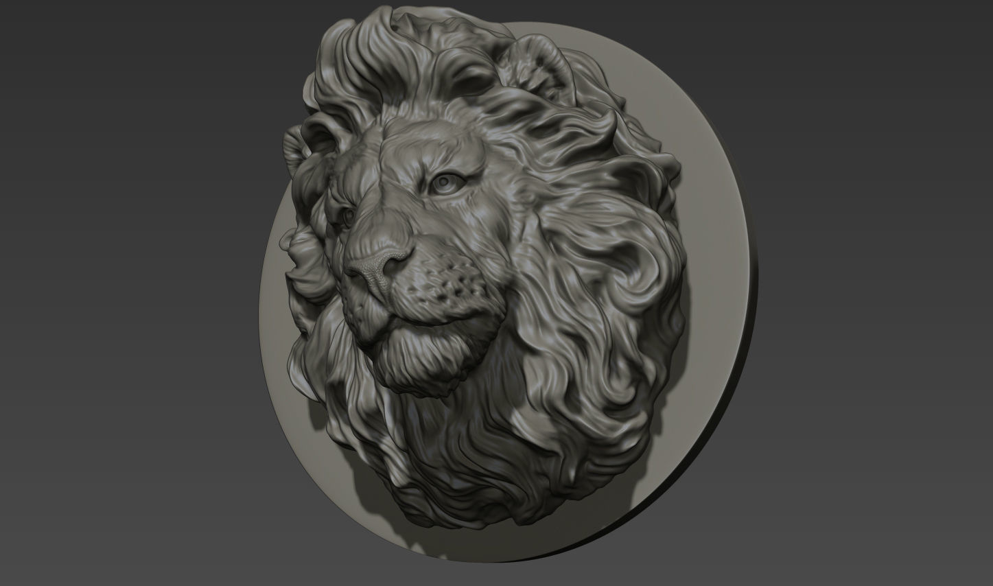 Lion head  for pendant 3D print model_23