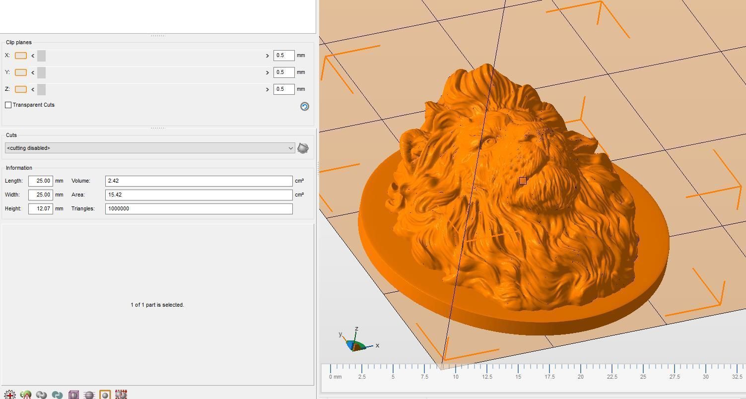 Lion head  for pendant 3D print model_26