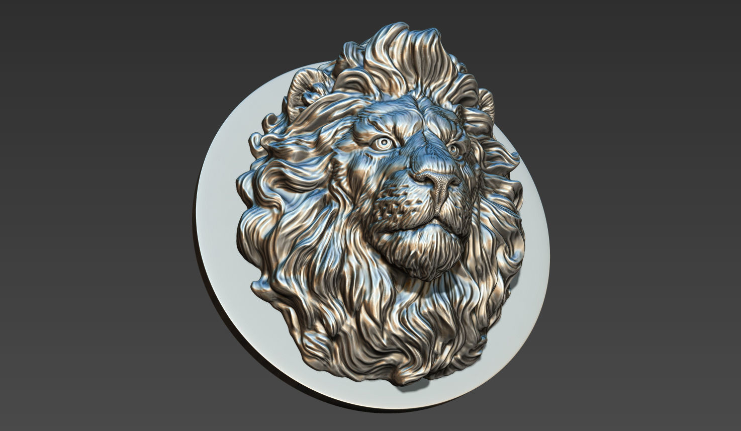 Lion head  for pendant 3D print model_14