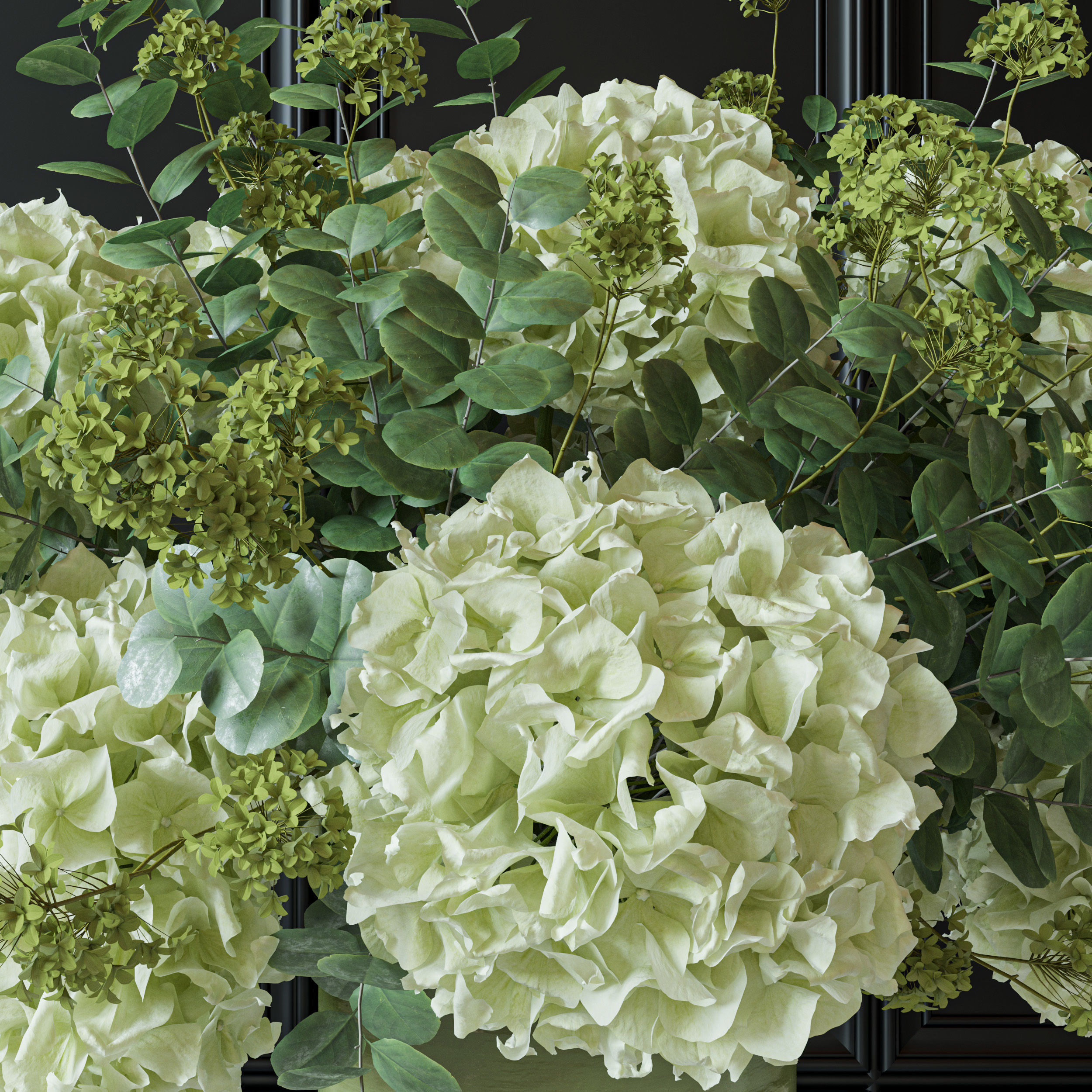 Flower Set 051 Green Hydrangea 3D model_3