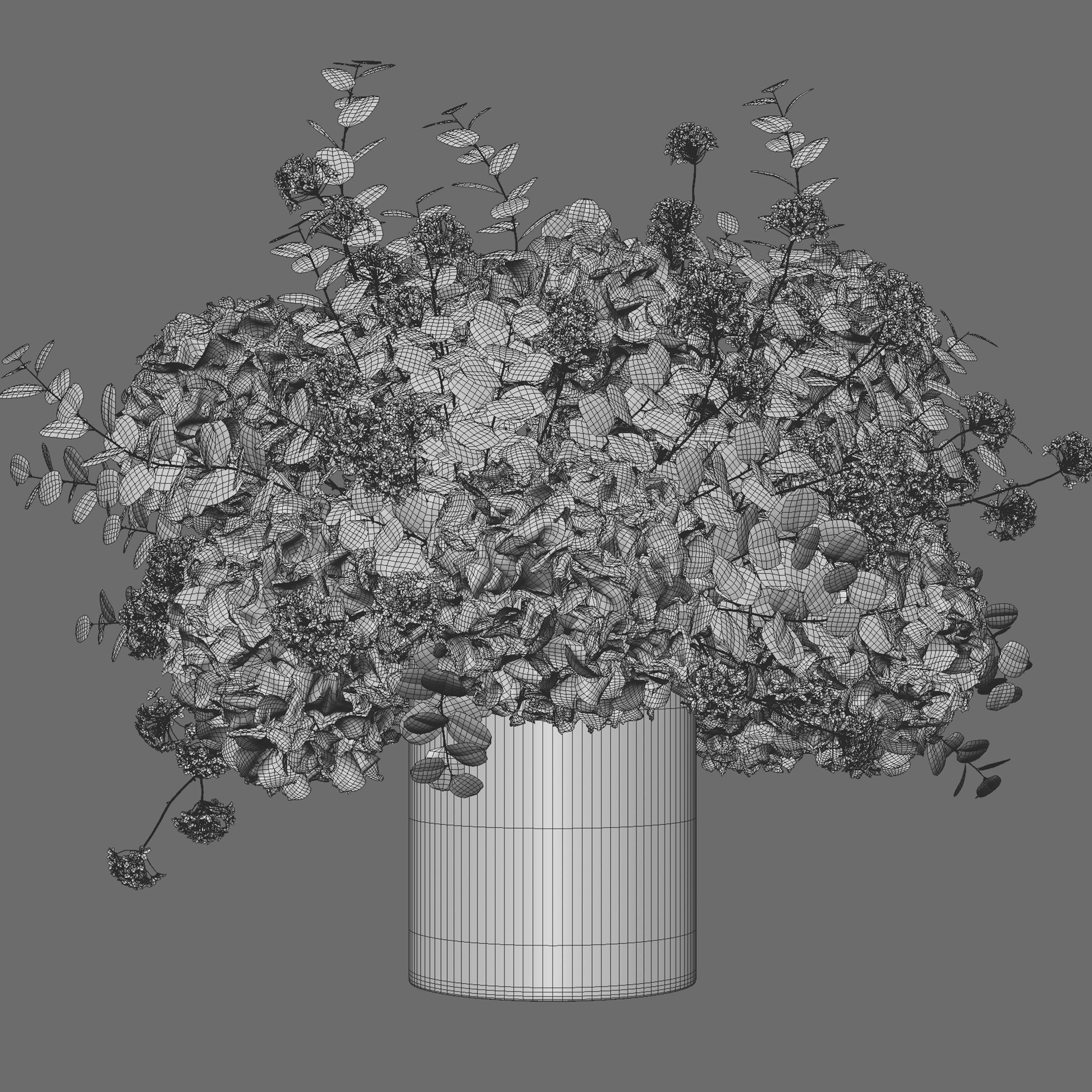 Flower Set 051 Green Hydrangea 3D model_6